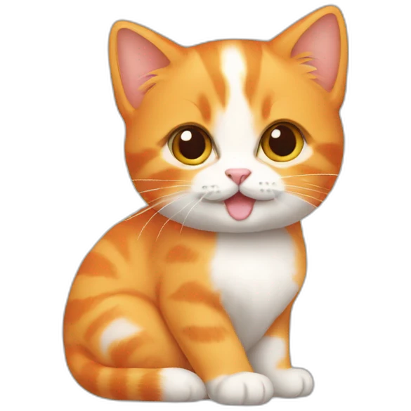 Orange kitten with bun in hand  emoji