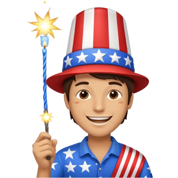 4th of july celebrate brunette man emoji