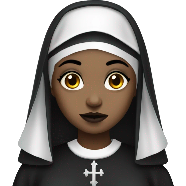 Nun with goth makeup emoji