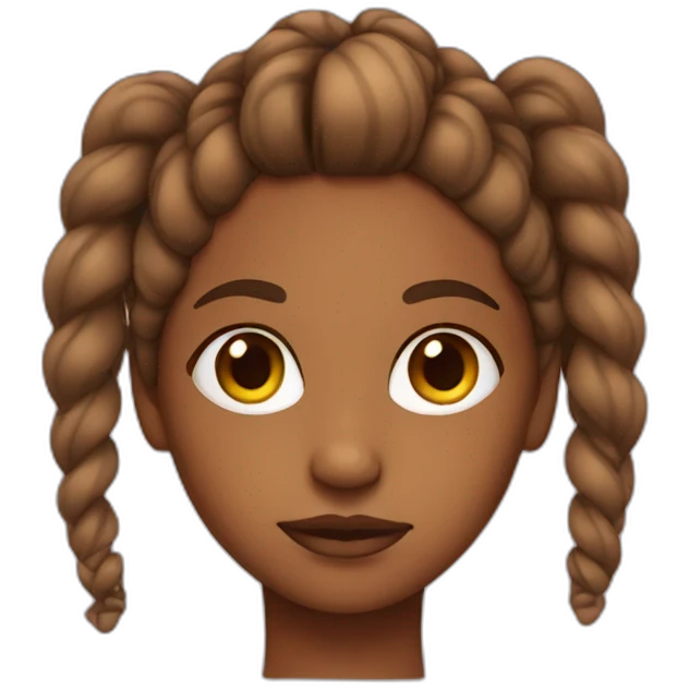 Brown girl with tied hair emoji