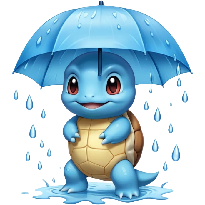 Squirtle in rain emoji