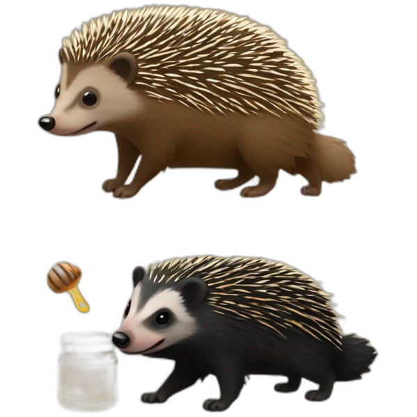 hedgehog and honey badger emoji