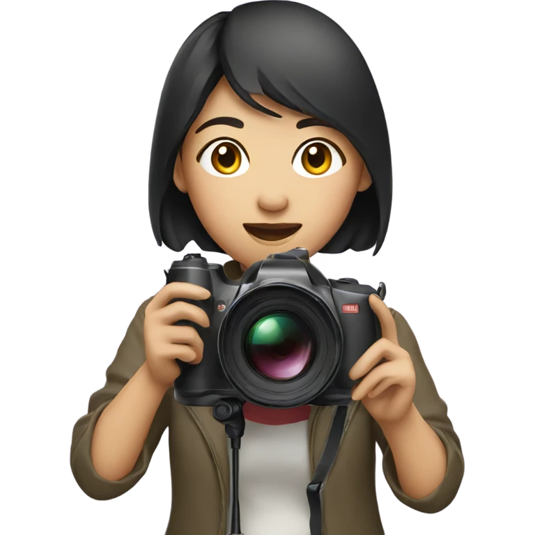 asian girl with video camera emoji