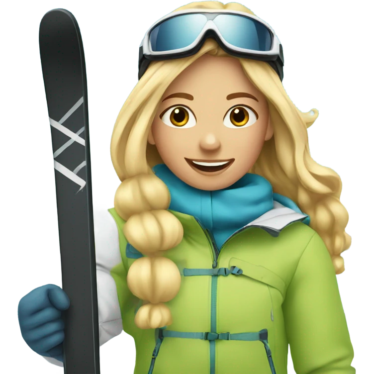 Blonde girl skiing emoji