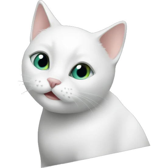 A white cat in The car emoji