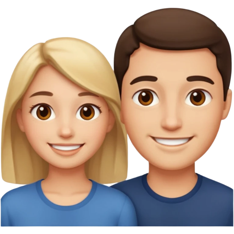 intimacy, two faces close, smiling emoji