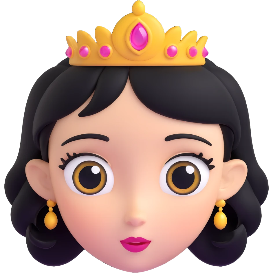 Disney princess face with big eyes emoji
