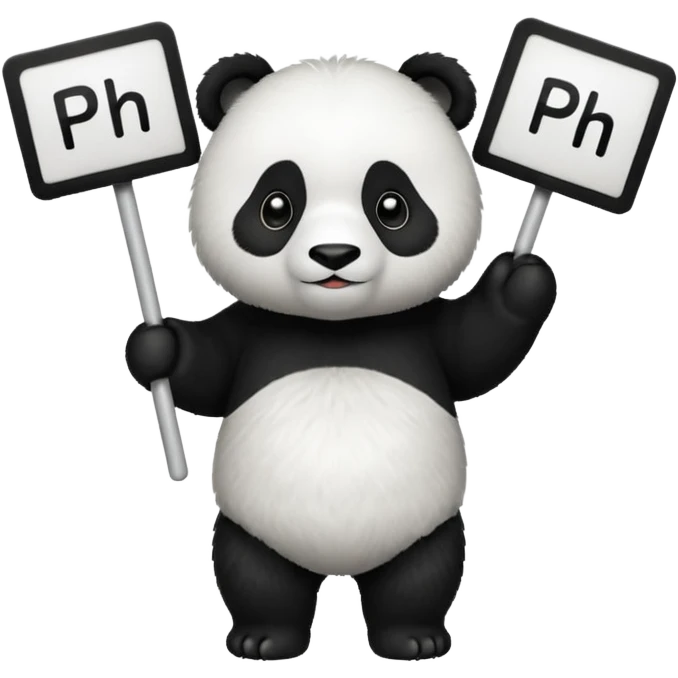 Сделай эмодзи где стоит панда у нее в руках табличка а на табличке написано @ph1lanthropov emoji