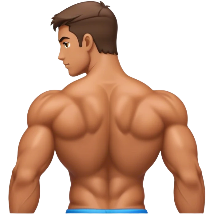 Guy with huge Back emoji