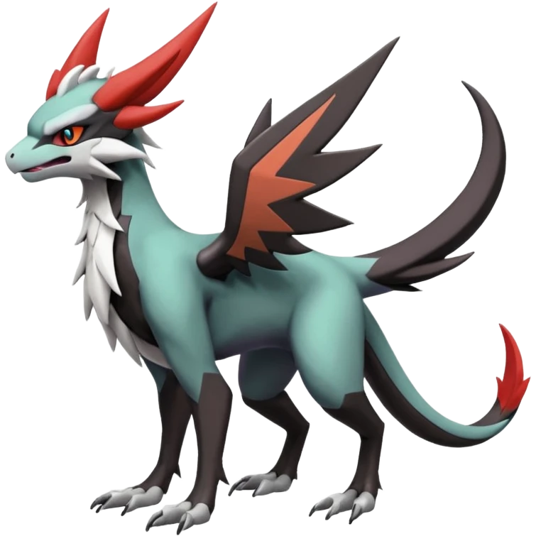 Noivern-Mightyena-Silvally-Fakémon-hybrid-creature (full body)  emoji