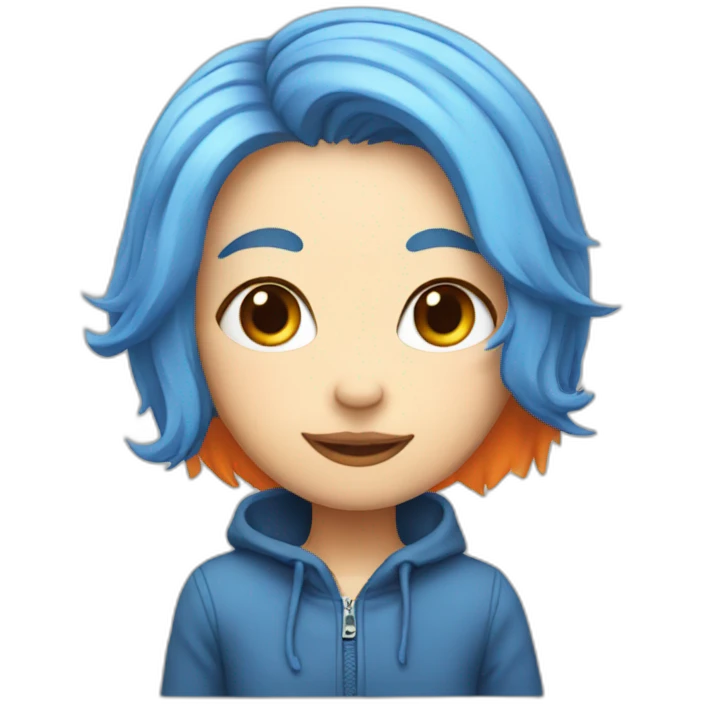 cat-blue-hair-with-tangerine emoji
