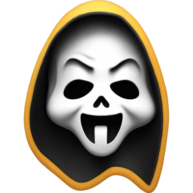 Ghostface from scream, round, cute, 3D effect  emoji