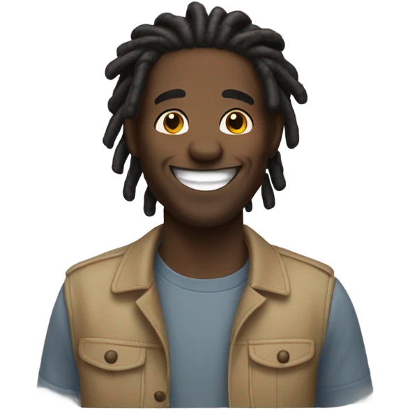 black man-dread locks-  no facial hair laughing emoji