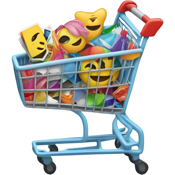 cart full of stickers emoji