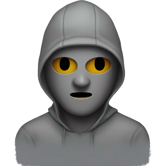 man with a grey hoodie on and ski mask emoji