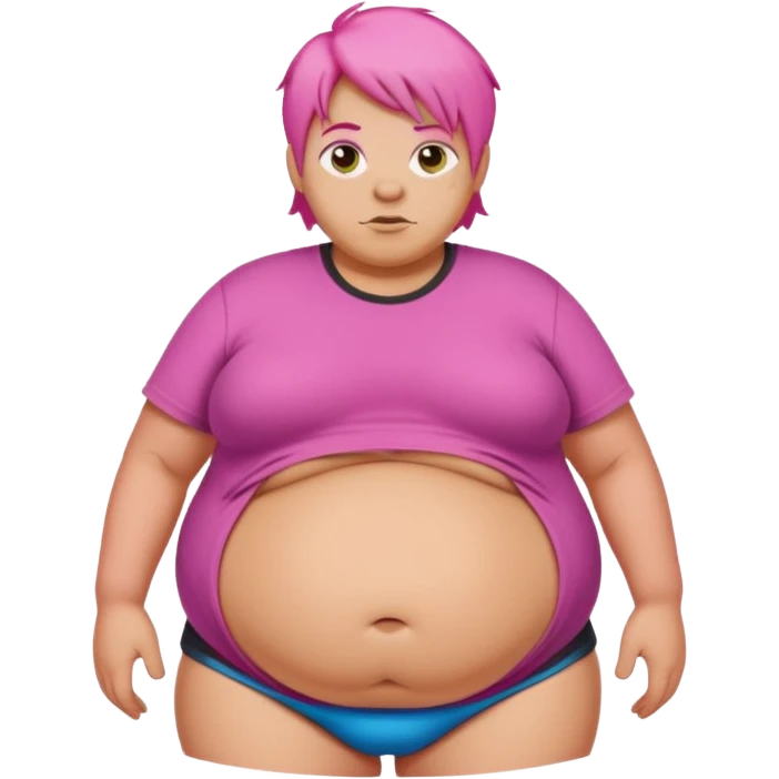  fat tan pink hair nicki minaj with inflated belly emoji