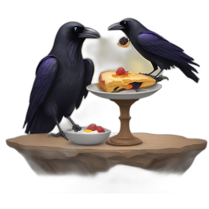 Raven eating breakfast  emoji