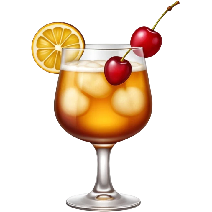 Emoji with an amaretto sour cocktail emoji