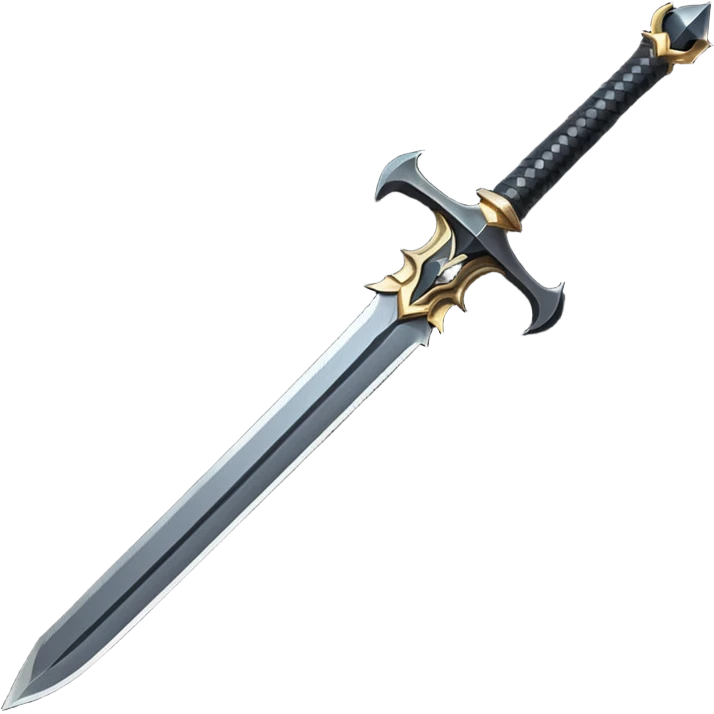 iOS emoji, minimal dark sword, flat design, fantasy emoji