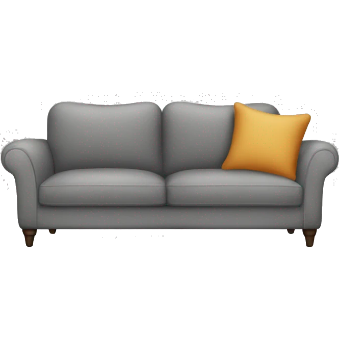 Gray couch with good legs and fall throw pillows emoji