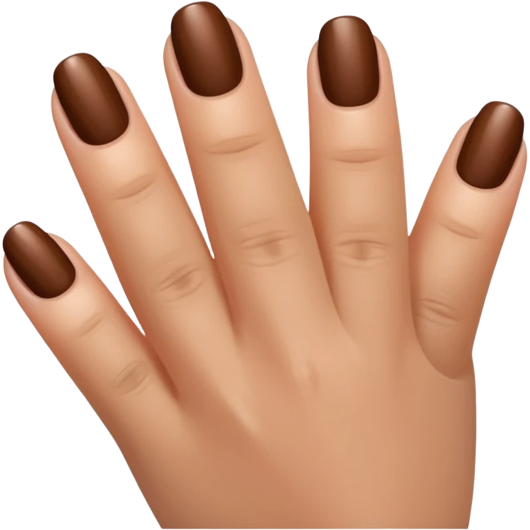 💅🏼 comme cet émoji, mais les ongles et le vernis en marron emoji