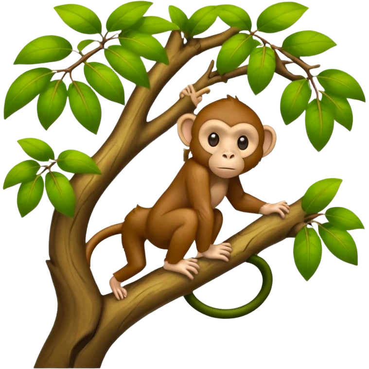 monkey climbing tree emoji