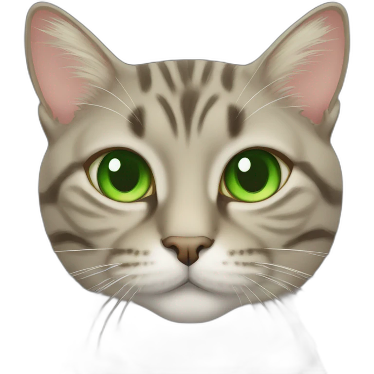 smug tabby cat with green eyes emoji