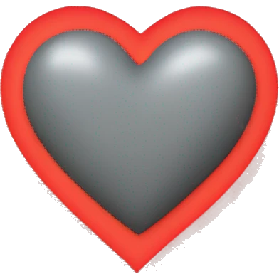 Grey heart surrounded in red light emoji