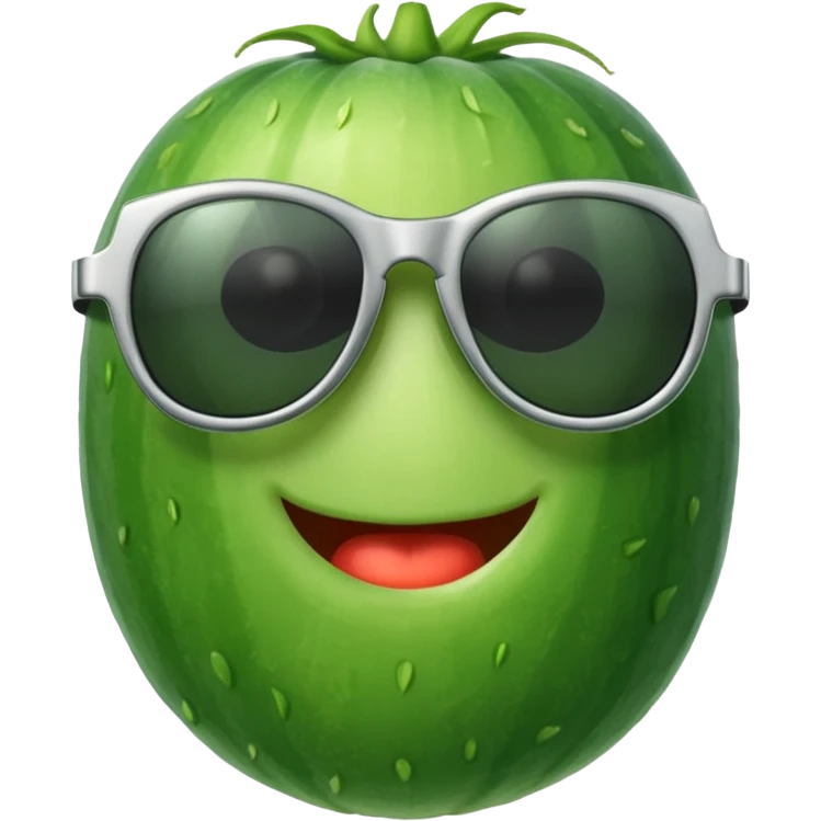 cucumber with sunglasses on emoji