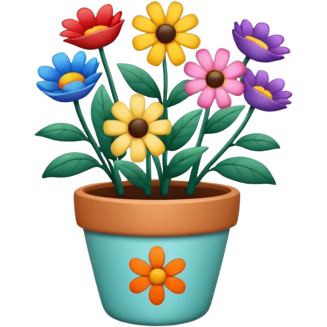 flower pot with flowers emoji