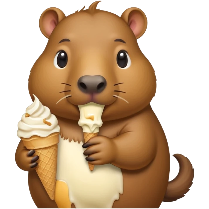 Capybara eating ice cream emoji
