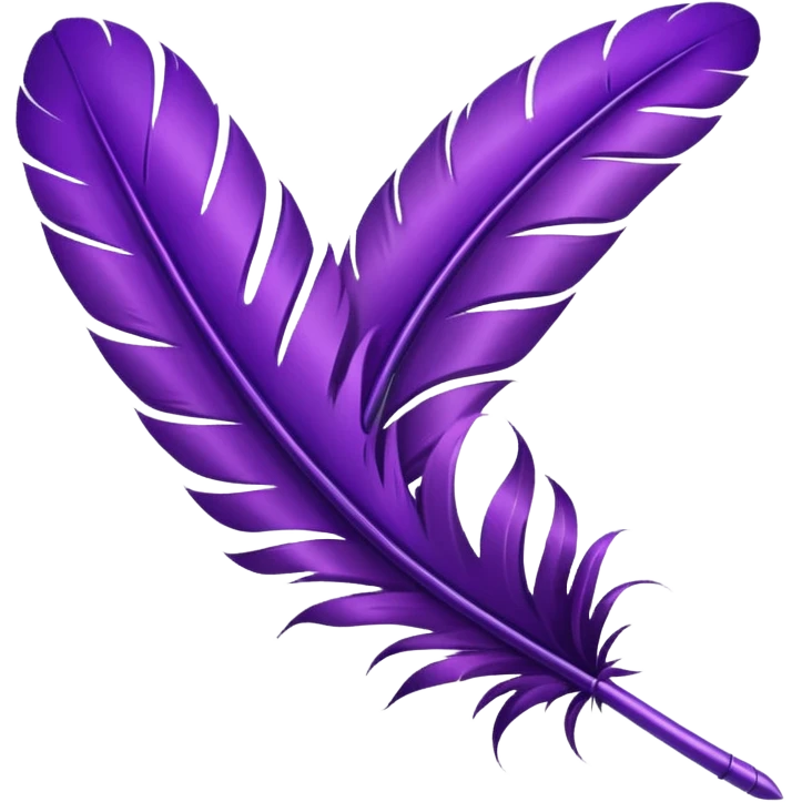 Purple feather modern minimailstic design with removed background 🪶 emoji