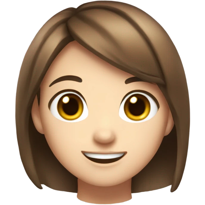 cute brown haired girl with ani emoji