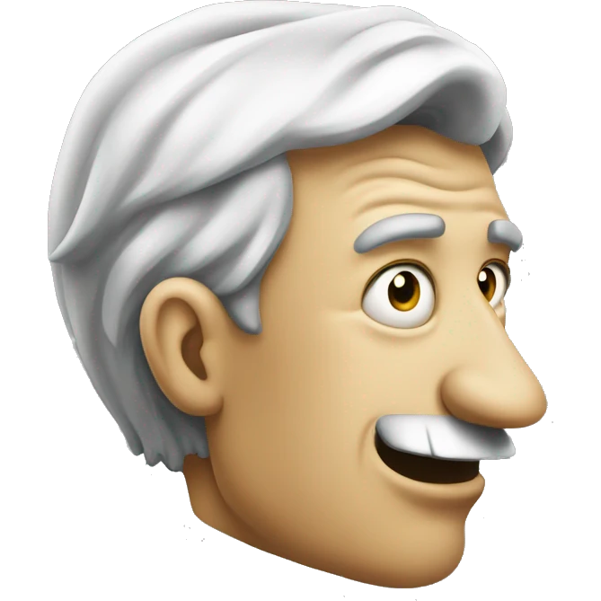 Short greedy banker with giant nose emoji