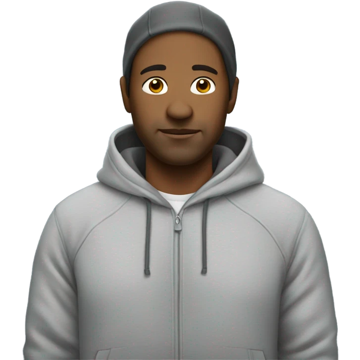 40 year old man wearing hoodie emoji