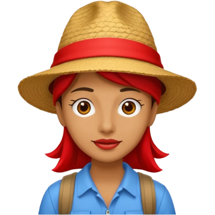 unique looking tourist with big unique red tourist hat emoji
