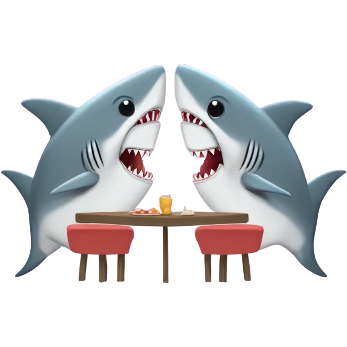 Shark on a date with about her shark emoji