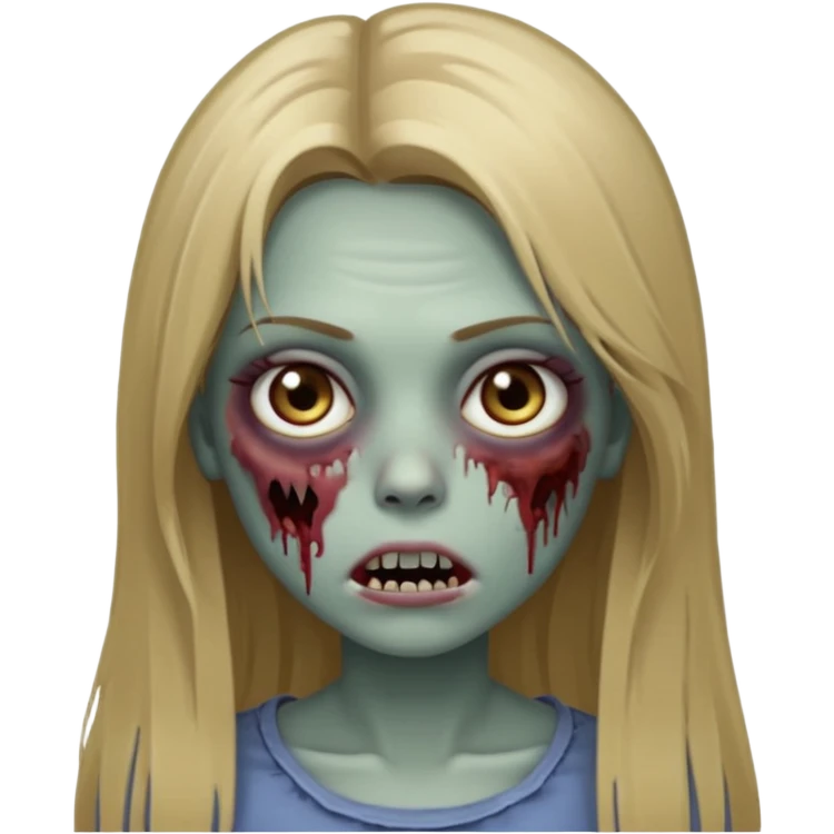 discret zumbi girl long dark blonde straight hair emoji