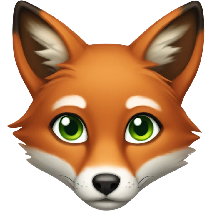 Green-eyed female red fox emoji