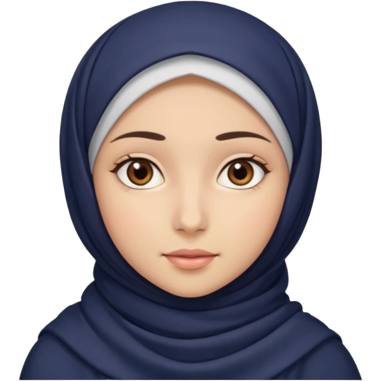 بنت محجبه. بشرتها بيضاء مائله للبني عيونها بنيه  emoji