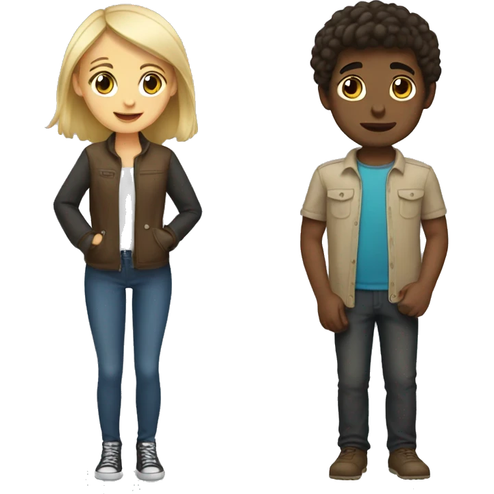Brunette girl and blond boy emoji