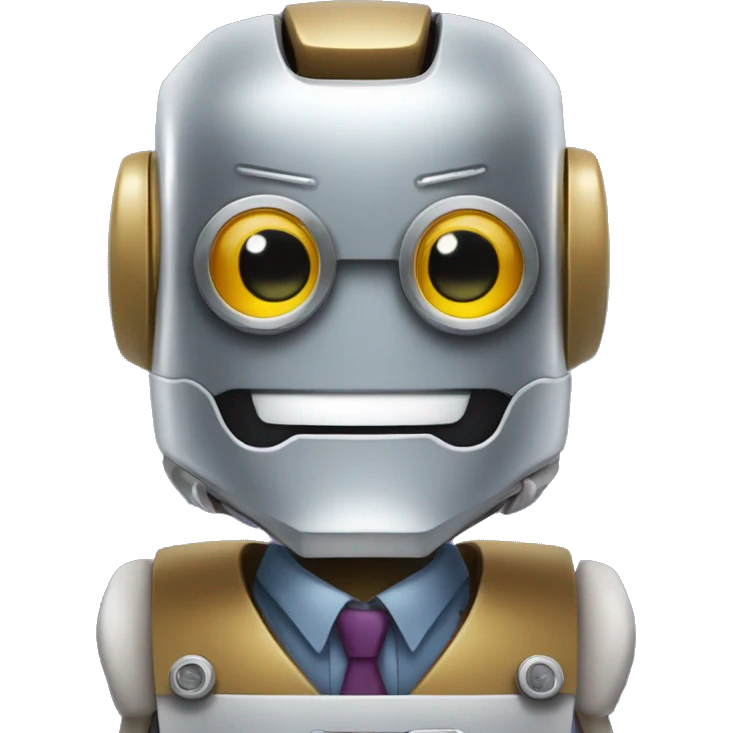 Robot sommelier con bigote largos y enroscados  emoji