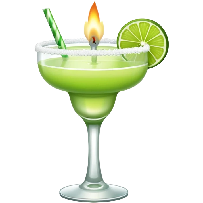 Lime Margarita with one birthday candle emoji