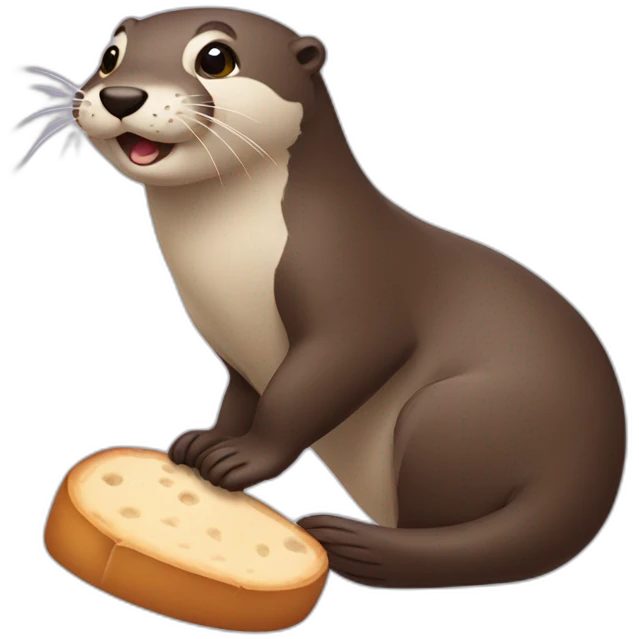 Otter playing with bread emoji