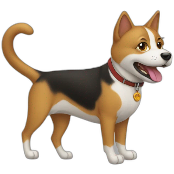 Un chat sur un chien  emoji