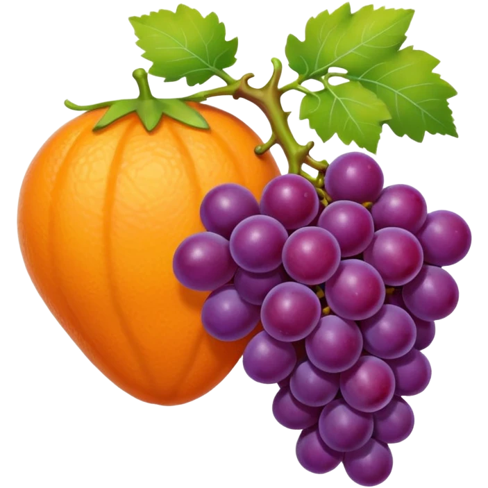 grape and orange emoji