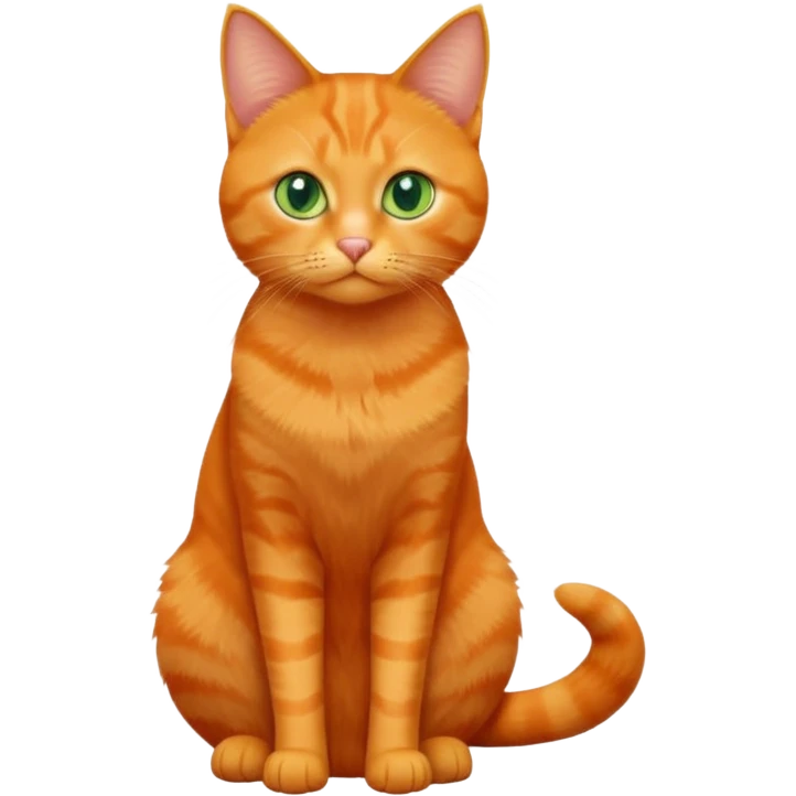 full body solid orange domestic shorthair slim cat sitting emoji