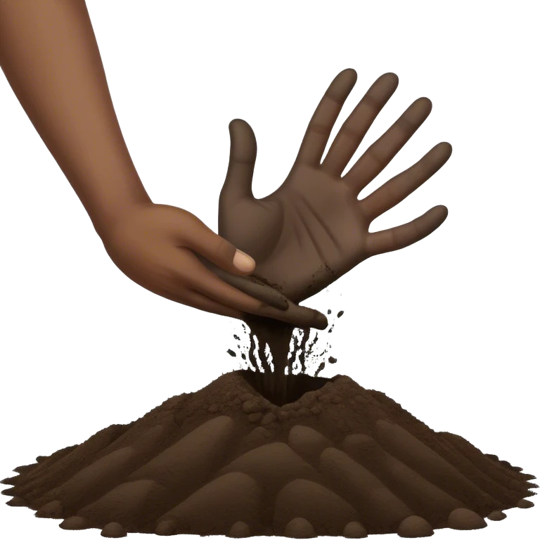 Black man hand coming out of dirt emoji