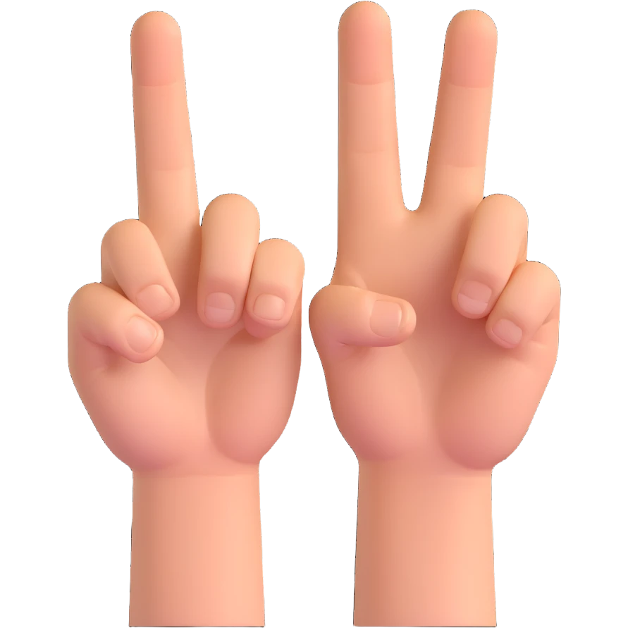 two hands showing double middle fingers, thumbs extended emoji