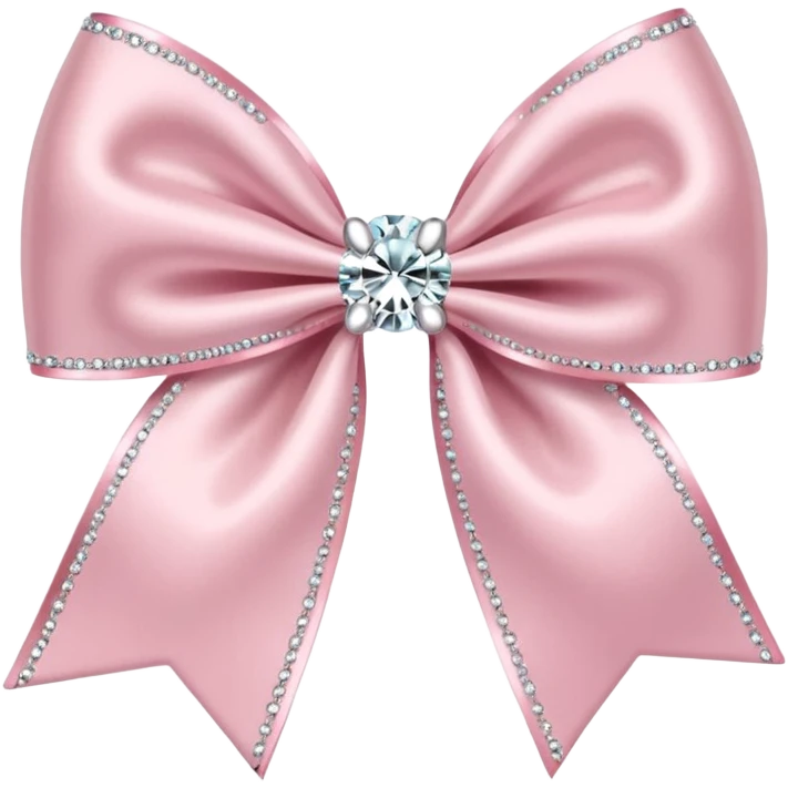 light pink bow with diamonds emoji
